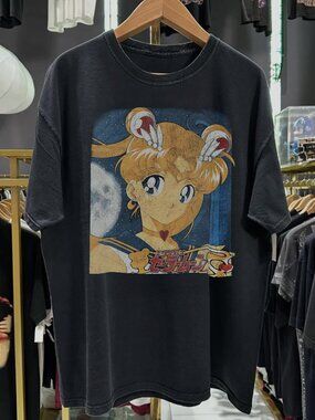 90s Sailor Moon  Black Tee